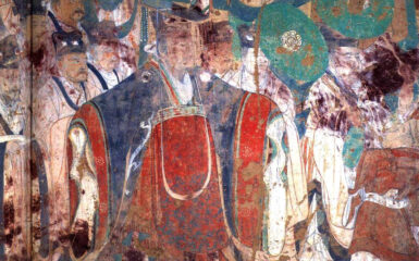 El emperador Tang y sus generales. Fresco en las cuevas de Mogao en Dunhuang. Foto: Wikimedia commons, dominio público.