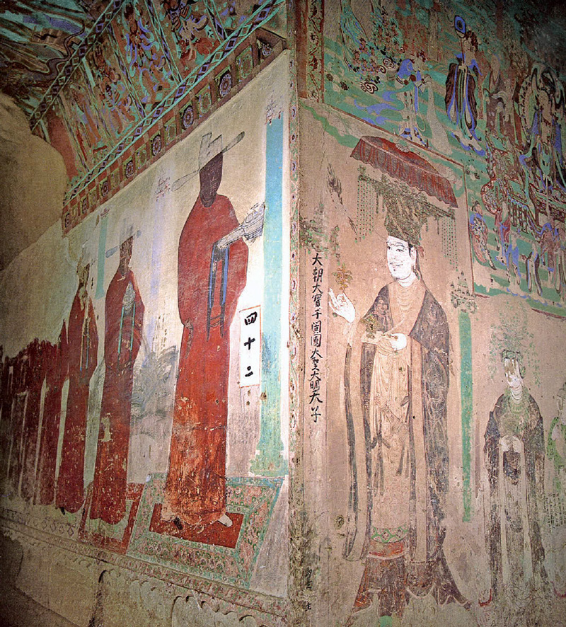 Fresco en las Cuevas de Mogao. Foto: Zhentong Li, Wikimedia commons, dominio público.