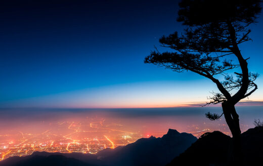 Taishan, la montaña más famosa de China: vista nocturna desde la cumbre de Taishan: Foto: 123RF.