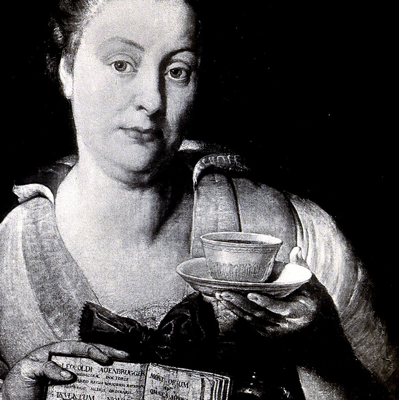 Fragmento de la obra «Leopold Auenbrugger y su mujer», fotografiados por V.A. Heck. Imagen: Wikimedia,CC-BY-4.0