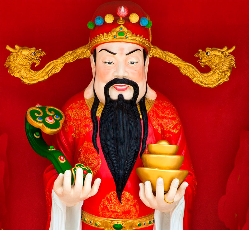 Símbolos buena suerte chinos: dios chino de la fortuna, Fú(福). Foto: 123RF.