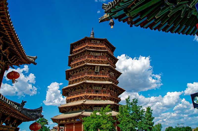 Torre de madera de Datong, en Shanxi. Foto: 123RF.