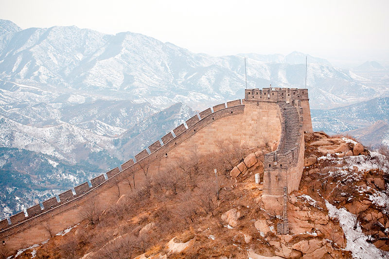 Pais Central: la Gran Muralla China en invierno. Foto: 123RF.