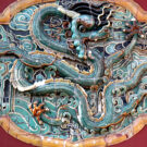 Mosaicos en el mausoleo de Zhao. Foto: Gary Lee Todd, CC0, Wikimedia para «Zhao Mausoleum (Qing_Dynasty)».