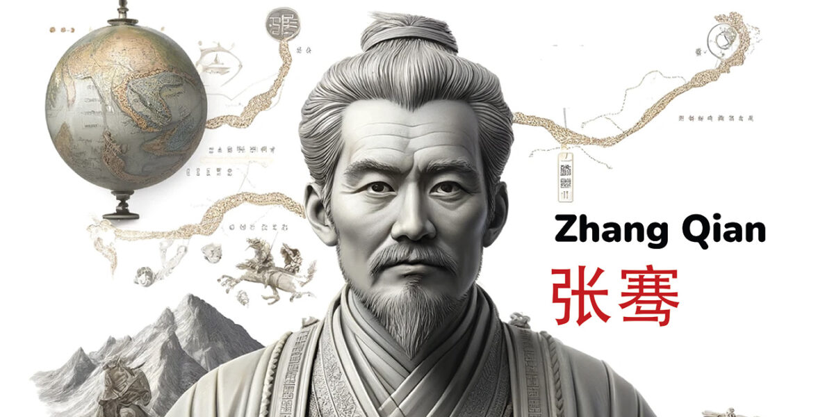 Zhang Qian, el explorador, diplomático y militar de la dinastía Han que abrió los caminos de la Ruta de la Seda. Ilustración generada por un motor de ilustraciones basado en prompts de javierperez.info.