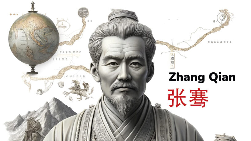 Zhang Qian, el explorador, diplomático y militar de la dinastía Han que abrió los caminos de la Ruta de la Seda. Ilustración generada por un motor de ilustraciones basado en prompts de javierperez.info.