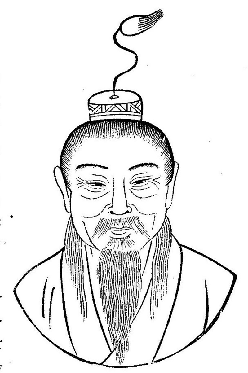Dibujo que representa a Liu Xiang, erudito y escritor de la dinastía Han que vivió entre el año 79 y el 8 antes de Cristo. Imagen: Guss-Li Ung Bing, Outlines of Chinese History, Shanghai 1914, p.79. Wikimedia, dominio público.