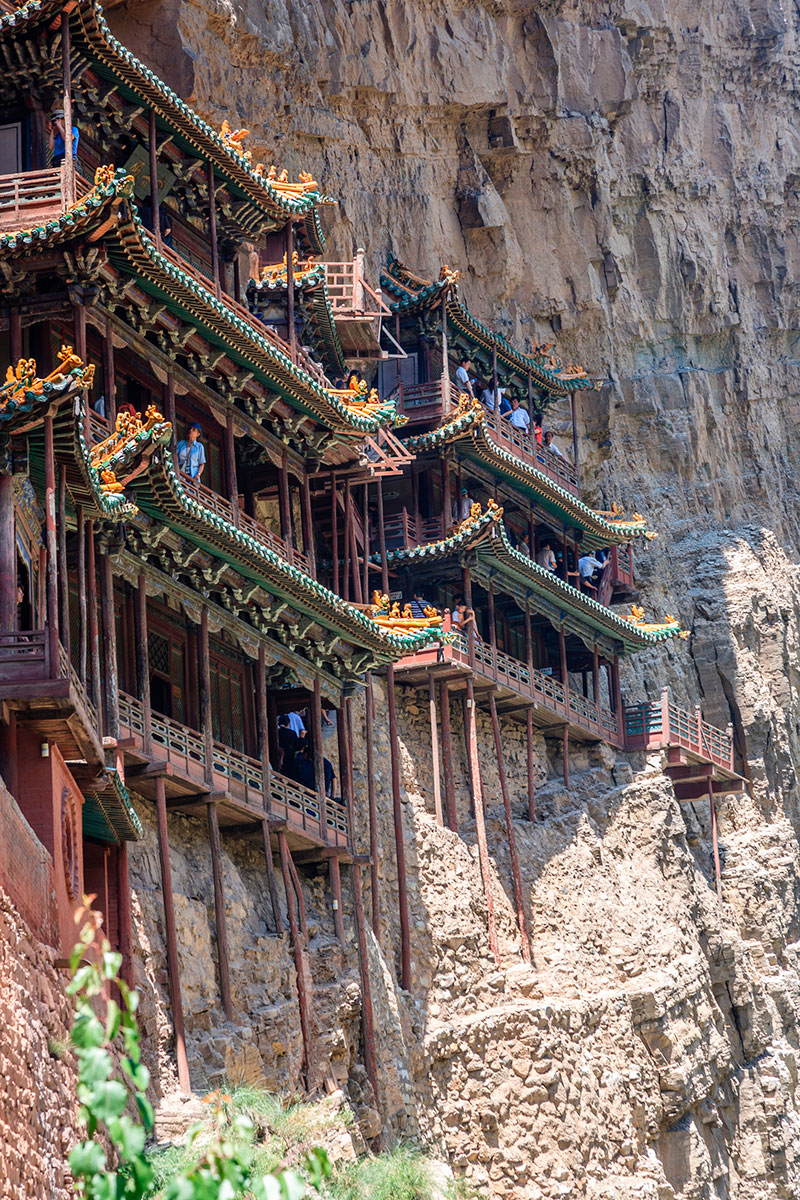 Detalle del templo colgante Datong en la provincia de Shanxi. Foto: 123RF.