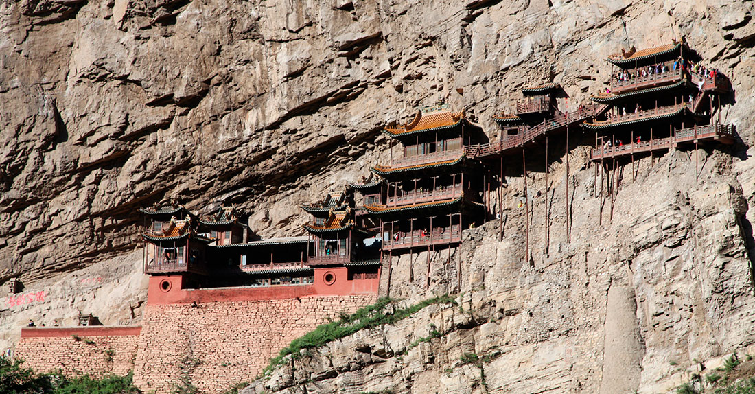 Templo colgante datong en la provincia de Shanxi. Foto: 123RF.