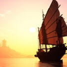 Rutas marítimas chinas: navío antiguo chino haciendo cabotaje.