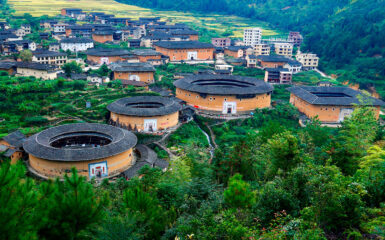 Fujian: viviendas tulou de la etnia hakka. Foto: 123RF.