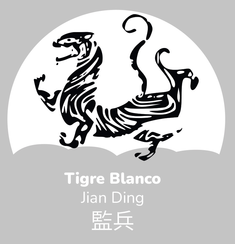 Las cuatro bestias de la mitología china: Tigre Blanco. Ilustración: Javier Pérez.