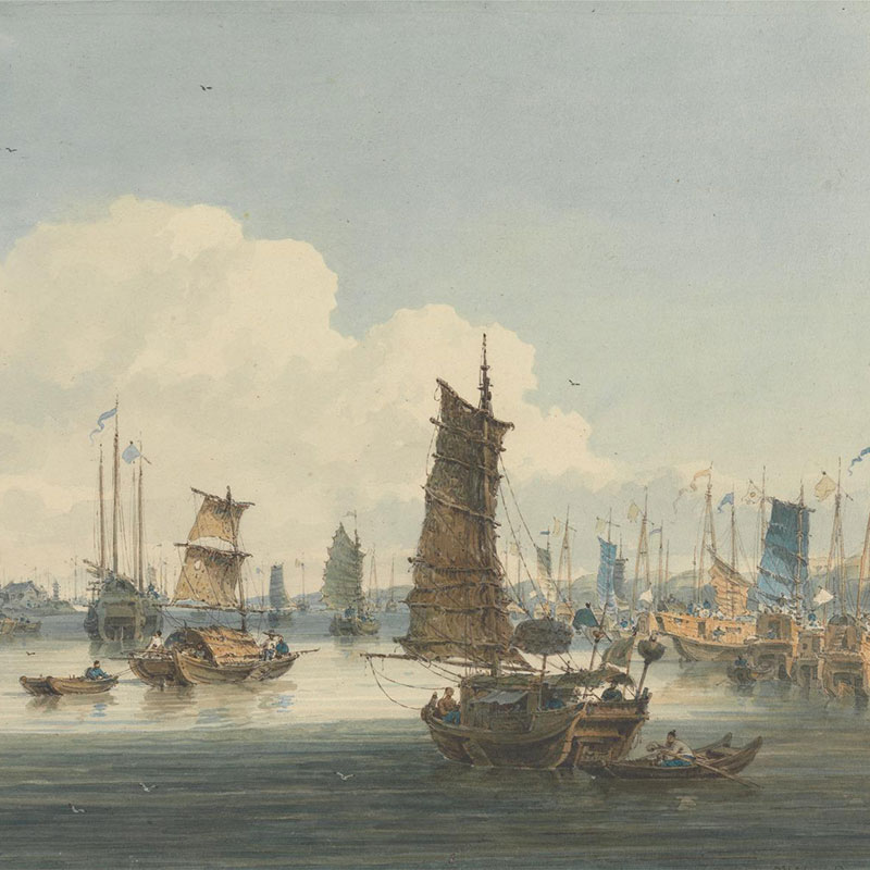 Vista cerca de la ciudad de Tianjin. Imagen de William Alexander, Yale Center for British Art, CC0, Wikimedia para «Views_of_Tianjin».