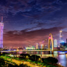Guangzhou: el puente y la torre Liede sobre el río Zhujiang. Foto: 123RF.