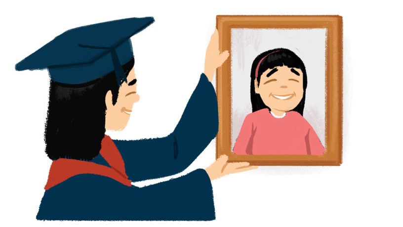 毕业前 bìyè qián — antes de graduarse