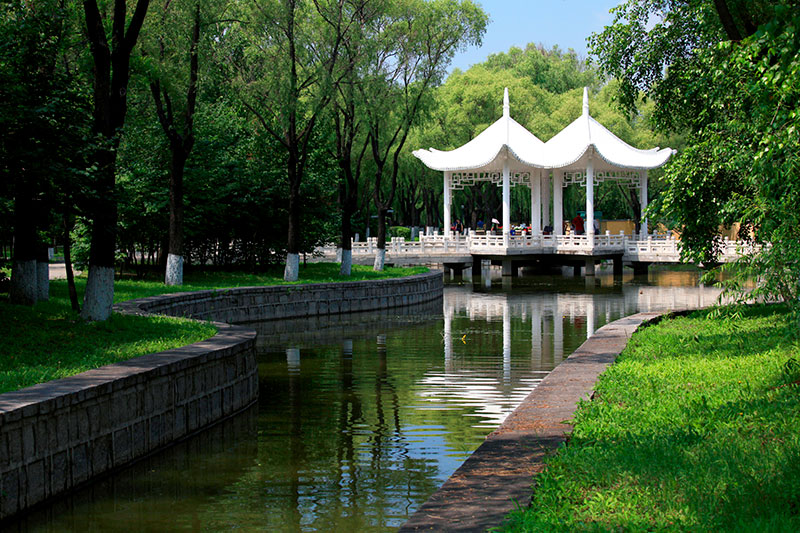 Pérgolas el parque de la lsla del Sol frente a Harbin, en el río Songhua. Foto: 123RF