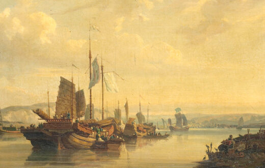 Vista de juncos en el Río de la Perla, 1845. Auguste Borget. Wikimedia commons, dominio público.