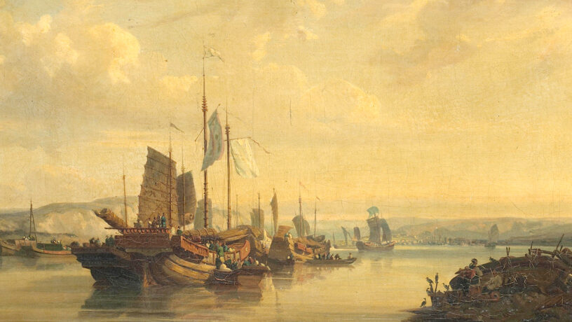Vista de juncos en el Río de la Perla, 1845. Auguste Borget. Wikimedia commons, dominio público.