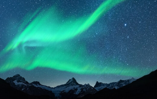 El municipio de Beiji es el territorio chino más al norte. Foto de archivo 123RF de una aurora boreal genérica.