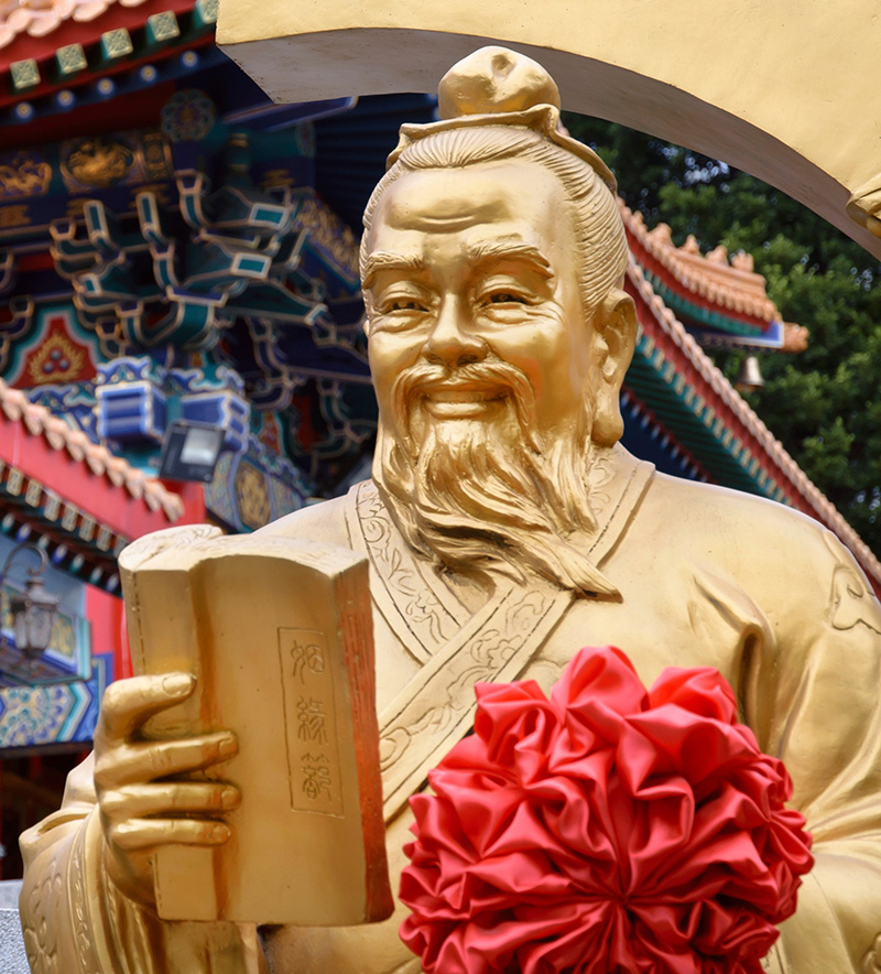 Estatua del Dios del matrimonio Yue Lao en Wong Tai Sin Temple, Hong Kong. Foto: 123RF.