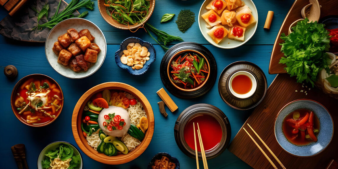 Diversos platos tradicionales de la comida china. Foto: 123RF.
