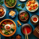 Diversos platos tradicionales de la comida china. Foto: 123RF.