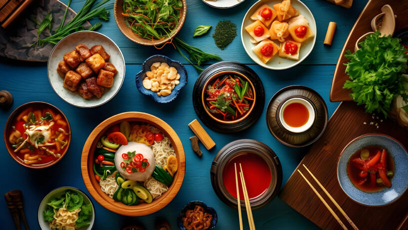 Diversos platos tradicionales de la comida china. Foto: 123RF.