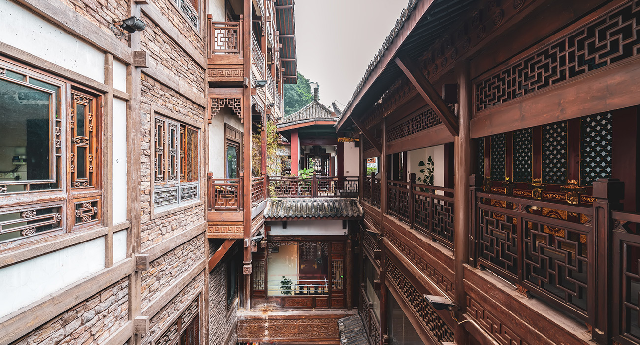 Casas tradicionales de Chongqing, China en el distrito tradicional de Hongyadong. Foto: 123RF.