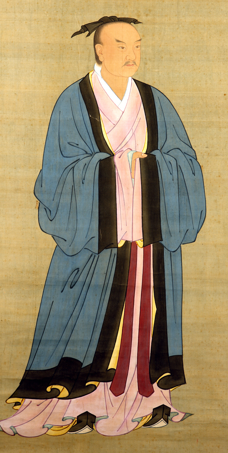 Rollo de pintura de Zhang Liang por un artista de la dinastía Ming. Foto: Wikimedia commons para «Zhang Liang», dominio público.