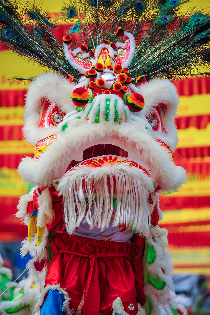 Tradiciones del Año Nuevo chino: Nian, la bestia a la que mantienen lejos los petardos, el color rojo y las luces. Es simbolizada en la danza del león. Foto: 123RF.