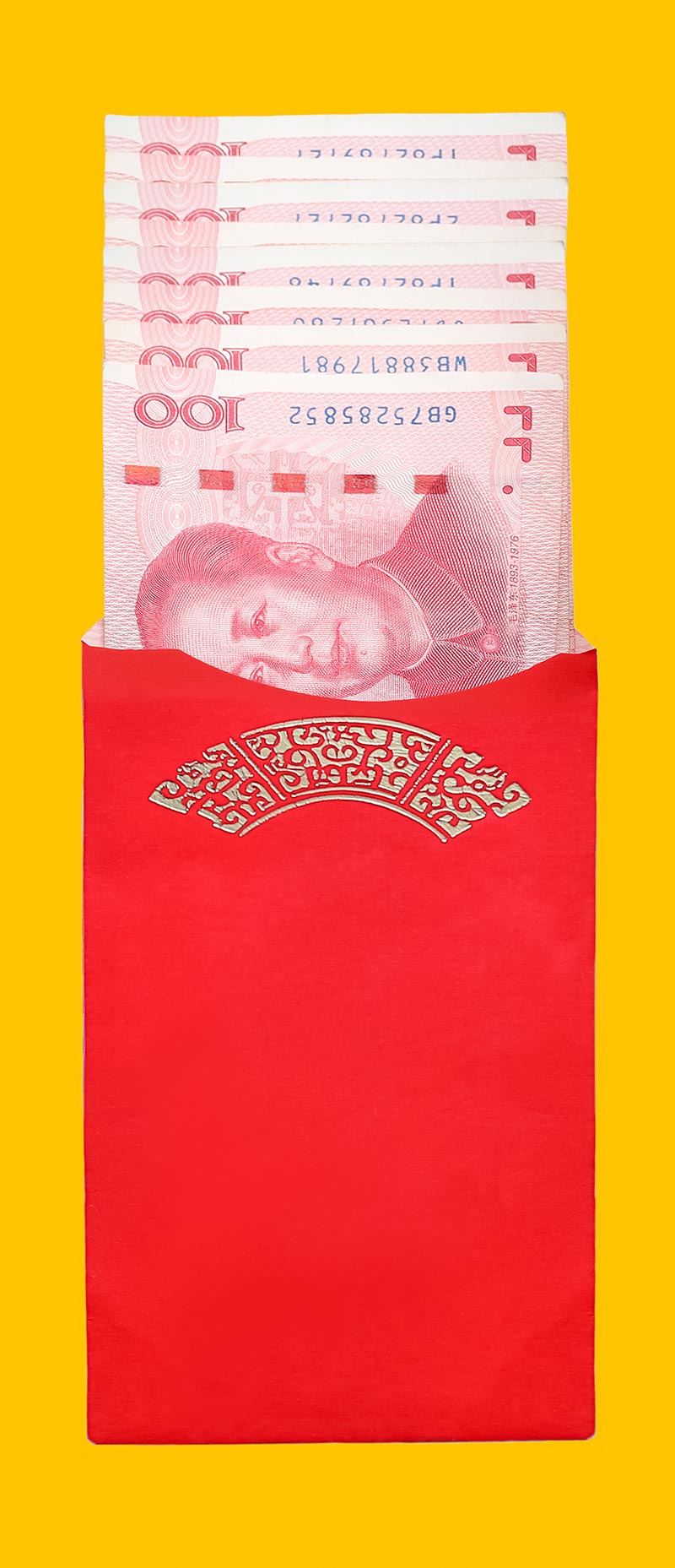 El sobre rojo del año nuevo chino o hongbao. Foto: 123RF.