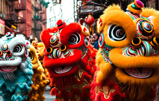 Escena de la Danza de Nian en el contexto de la Fiesta de la Primavera, que conmemora la entrada del nuevo año los quince días previos a la primera luna llena. Foto: 123RF.